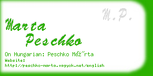 marta peschko business card